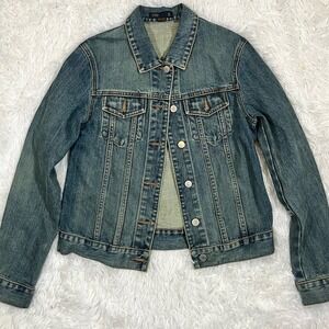 J.Crew Denim Jacket Womens Small Blue Jean Button Front Cotton Casual‎